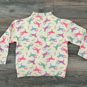 Welaken kids pink purple mock turtleneck unicorn sweater girls size 7 8